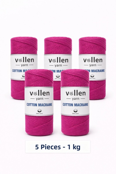 vollen yarn 5 Pcs, 1kg, Premium Cotton Macrame Cord, 2mm Cotton Chain Macrame...