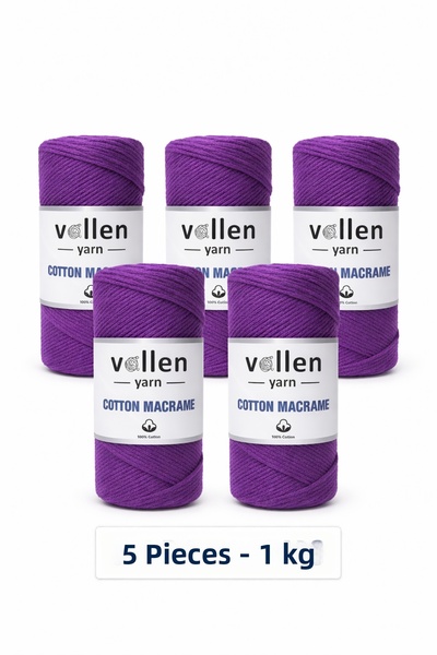 vollen yarn 5 Pcs, 1kg, Premium Cotton Macrame Cord, 2mm Cotton Chain Macrame...