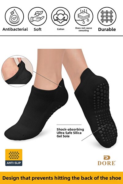 Dore Original Unisex Black Comfort Model Non-Slip Sole Anti-Slip Booties Sock...