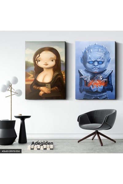 Evinemoda Mona Lisa Little Dragon 2 Piece Canvas - Canvas Painting