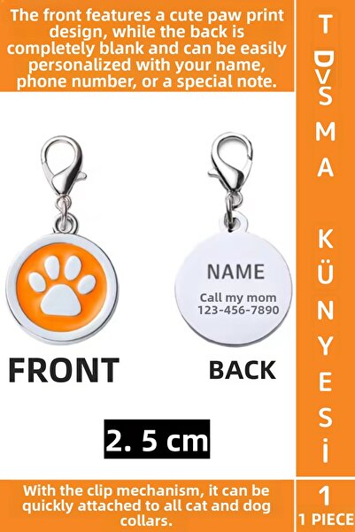Wintoup Durable Lightweight Pet Cat Dog Clip-On Name Phone Number Note Stylis...