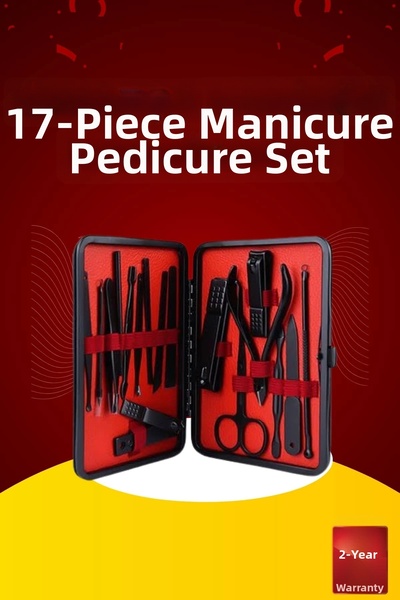 SORA GROUP 17 Piece Hand and Foot Care Set Nail Cleaning Manicure Pedicure Tw...