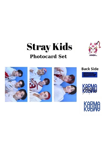 Hara Company مجموعة بطاقات صور منبثقة لألبوم Stray Kids Karma (3 قطع) مصنوعة ...