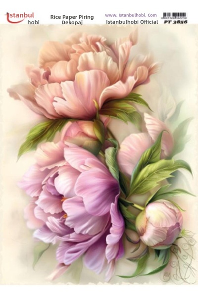 İstanbul Hobi ورق ديكور نحاسي 30×42 سم PT-3856 زهور