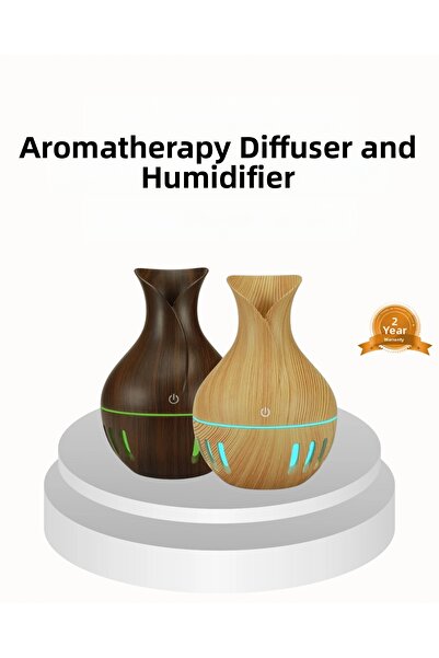 Epilons Wooden Patterned 130 ml Aromatherapy Diffuser Silent and USB Connected