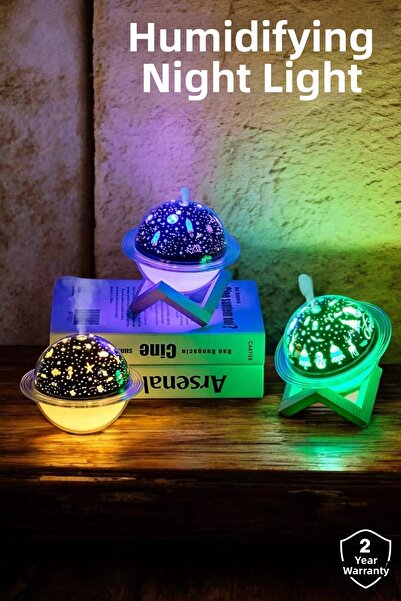 Epilons طاولة مرطب الهواء وإضاءة ليلية، عرض USB للعلاج العطري