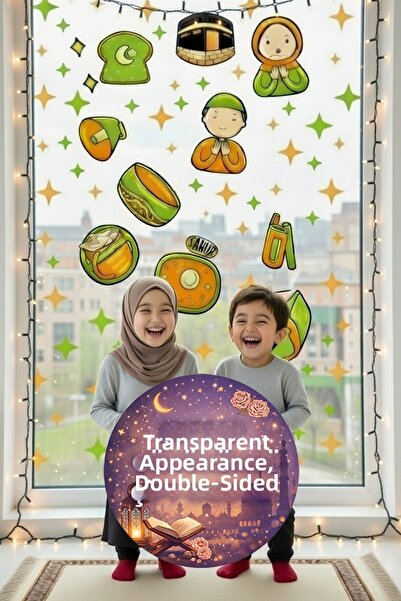 Kt Grup Bine ați venit Ramadan Kaaba și figurine Ramadan Set de autocolante d...