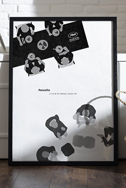 Duvarda Αφίσα Parasite με μαύρο ξύλινο πλαίσιο, διακοσμητική ζωγραφική τοίχου...