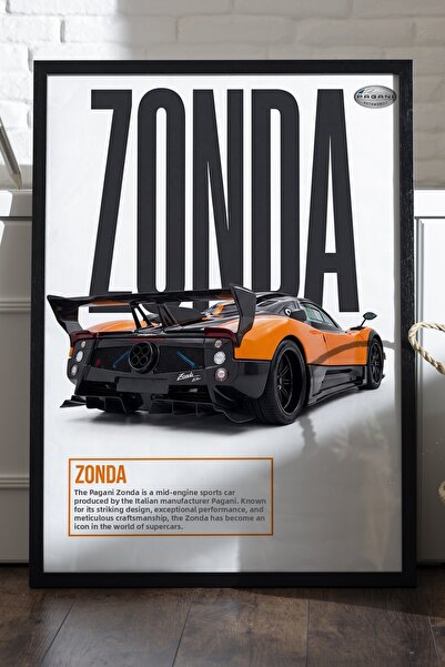 Duvarda Poster Pagani Zonda cu ramă din lemn negru, pictură decorativă de per...