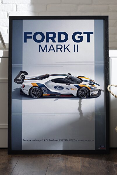 Duvarda Αφίσα Ford GT Mark II με μαύρο ξύλινο πλαίσιο, διακοσμητική ζωγραφική...