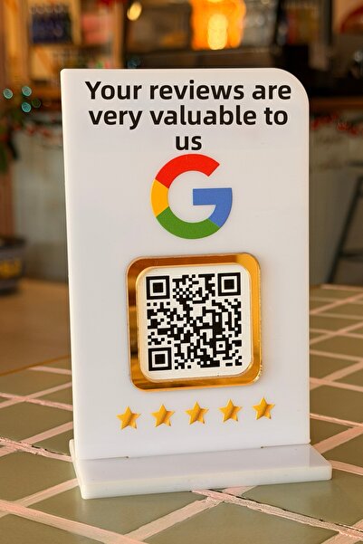 mooodcase Google Review Qr Stand Plexiglass 15cm X 16cm White