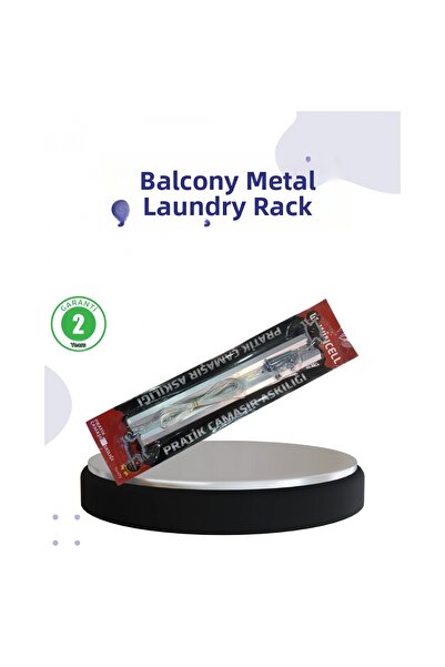 byhodi شماعة غسيل مربعة من الحديد مقاس 25×60 سم للشرفة، متينة ومقاومة للعوامل...