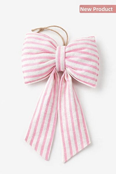 Mirilliahome Linen Striped Door Bow Ornament |   Hanging Decorative Door Orna...