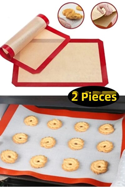 h homerest قطعتان من سيليبات 30×40 سم، حصيرة خبز وعجن من السيليكون قابلة للغس...