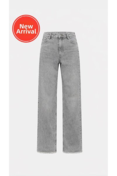 Perryes Women's High Waist Vintage Washed Loose Leg Wide Leg Jean Pants