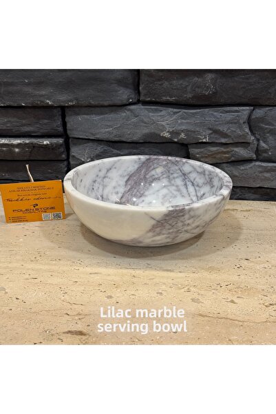 Polen Stone Lilac Marble Serving Bowl |   20X10 cm