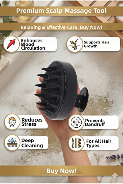 LOVYCO Βούρτσα περιποίησης μαλλιών, χτένα σαμπουάν για μασάζ τριχωτού της κεφ...