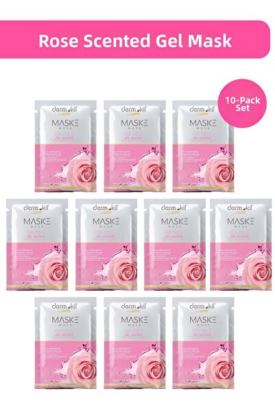Dermokil Brightening Rose Essence Gel Mask 15 ml X 10 Pieces