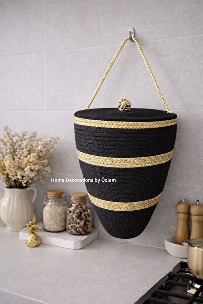 home decors by özlem Bag Holder with Lid, Bag Holder Organizer, Handmade by H...