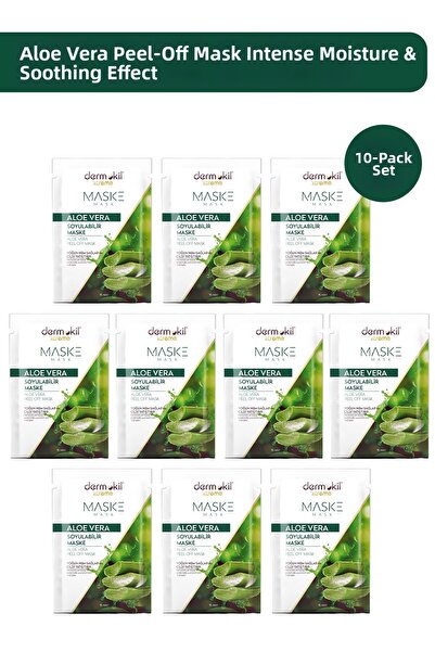 Dermokil قناع الوجه الجل بالصبار القابل للتقشير 15 مل × 10 قطع