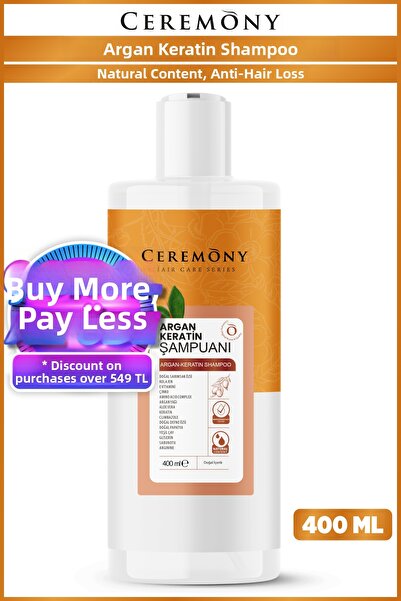 Ceremony 15 Component Argan Keratin Shampoo with Natural Garlic 400ml