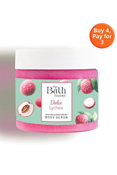 THE BATH FACTORY تقشير وترطيب وتنقية الجسم - بنكهة الليتشي 300 جرام