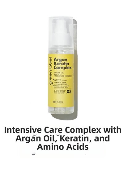 Greenlabel مركب العناية المركزة بزيت الأرغان والكيراتين والبانثينول (فيتامين ...