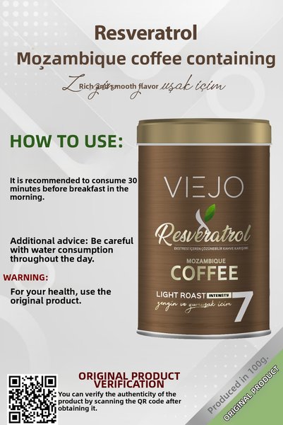 Viejo Mozambique Coffee Containing Resveratrol Helping to Lose Weight and Dispel Edema