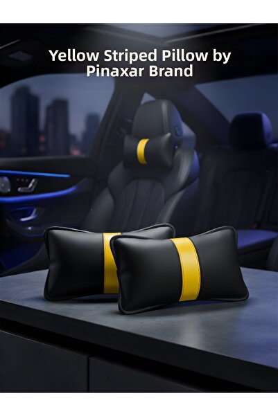 pınaxar وسادة رقبة مخططة باللون الأصفر لمقعد السيارة لسيارة دودج تشارجر 2015 ...