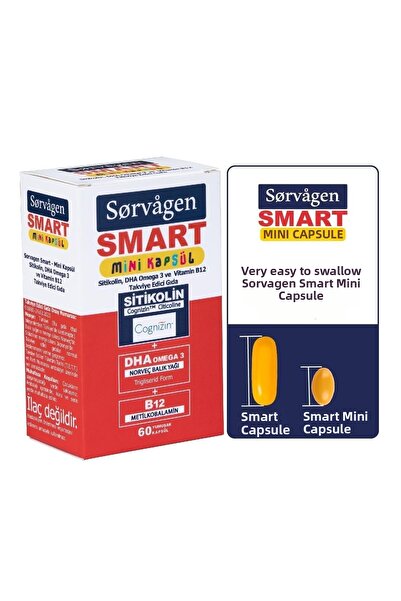 Sorvagen كبسولات سيليكونول الذكية المصغرة، ديهيكسيلايل أوميغا 3 وبي 12 - 60 ك...