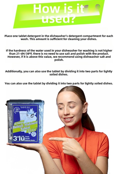 yavulu Mini Dishwashing Set Powder and Dishwasher Tablets 20 Tablets 700g Powder Dishwashing Detergent