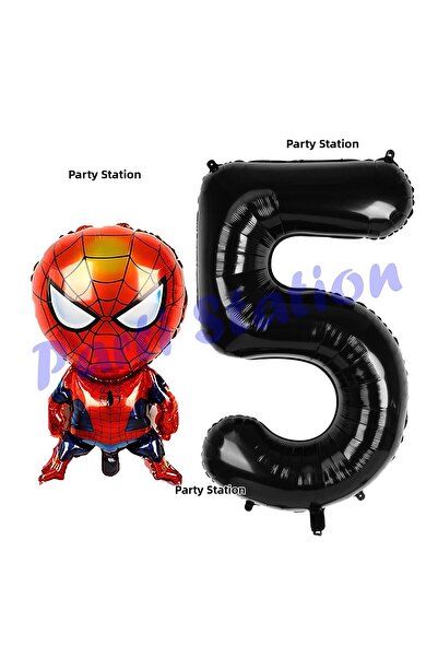 Parti Station مجموعة بالونات سبايدرمان لحفلات أعياد الميلاد لعمر 5 سنوات مع ب...