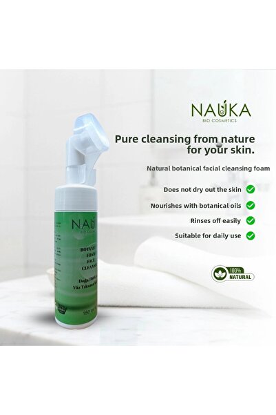 nauka منظف الوجه الرغوي النباتي - رغوة غسيل الوجه الطبيعية من الأعشاب