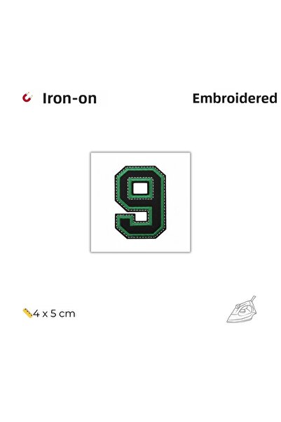 KumaşEvi Embroidered Number Applique Coat of Arms (0–9) – Iron-On Clothing Patch