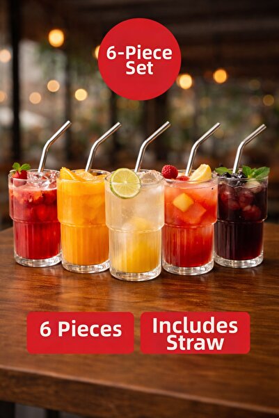 Open Home Concept مجموعة من 6 شفاطات زجاجية من البورسليكات - موديل زجاج أوريغ...