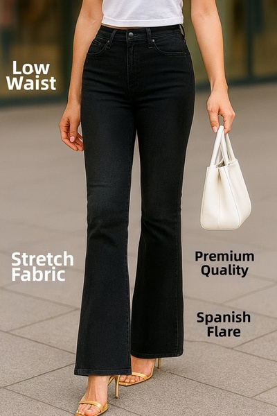 CEDY DENIM Υψηλής ποιότητας γυναικείο Skinnyfit Jeans C619-Μαύρο 5 τσέπες χαμ...