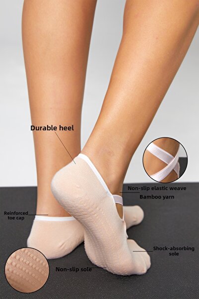 bamboo star Дамски чорапи за пилатес, йога и фитнес от Bamboo, в цвят прасков...