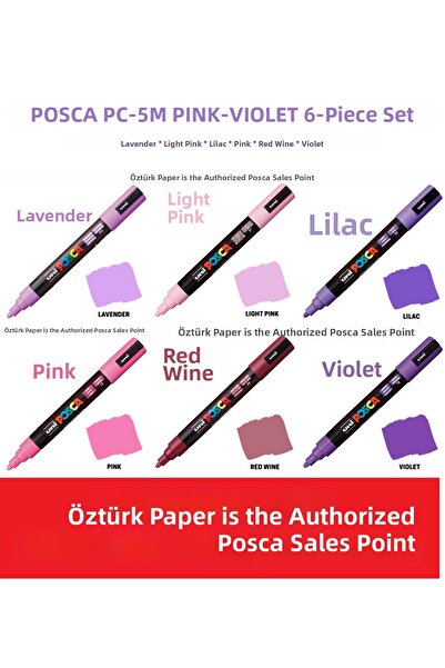 POSCA مجموعة أقلام رصاص PC-5M مكونة من 6 أقلام - ألوان طبيعية (سلسلة كلاسيكية)