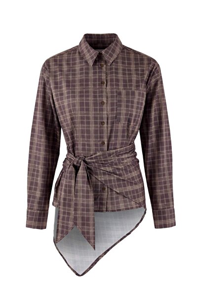 Trendyol Collection Multi-Colored-Brown Shirt Twoss26Go00008