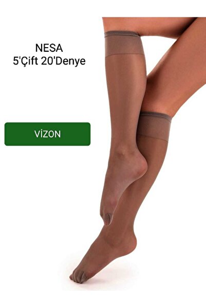 NESA 5 perechi de ciorapi subțiri până la genunchi, 20 denari, ciorapi de tul...