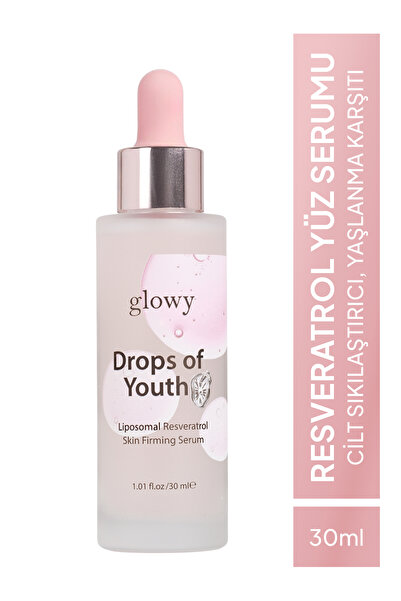 GLOWY Resveratrol Yüz Serumu Cilt Sıkılaştırıcı Yaşlanma Karşıtı Bakım Drops ...