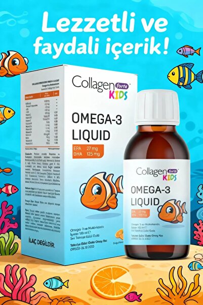 Collagen Forte Platinum Omega-3 Kids Liquid & Multivitamin 150ml Çocuklar Içi...