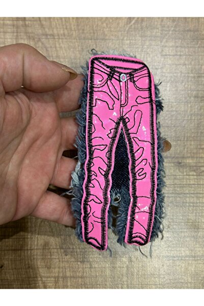 Gönülden Tasarım Απλικέ ροζ τζιν παντελόνι 13x5 εκ.