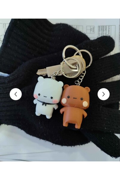 İLSADESİGN سلسلة مفاتيح على شكل شخصية دودو وبوبو مع حقيبة