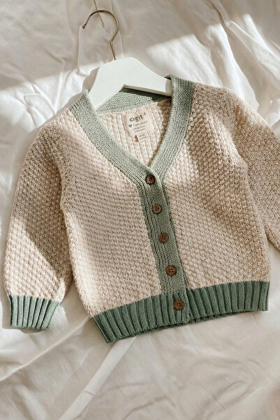 Cigit Трикотажний кардиган на ґудзиках 2-8 років, натуральний зелений колір
