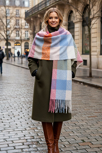 REMSA Şal Boucle cu ciucuri 42X205 cm 1292 Roz