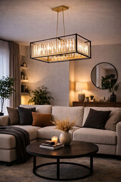 HubRom Κρυστάλλινος πολυέλαιος, ADRAN 3916-06-BL-FRR, 56 × 100 cm, 6 × E14 (4...