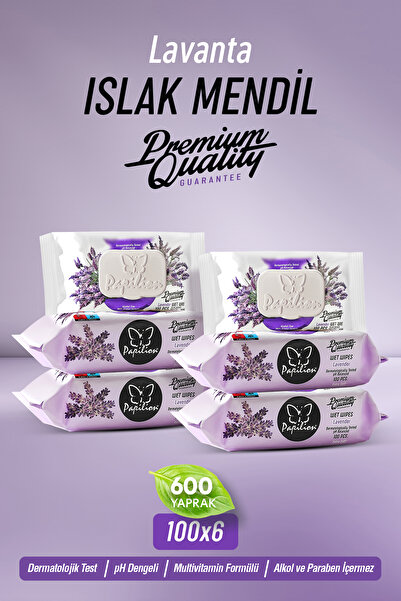 Papilion Premium Lavanta Özlü Ekstra Soft Islak Havlu 100x6 - 600 Yaprak