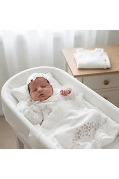 Pugi Baby Newborn Girl 100% Cotton Embroidered 10-Piece Hospital Discharge Set