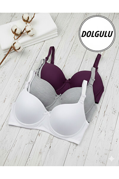 WINNERAIN 3’lü Toparlayıcı Dolgulu Sütyen | Rahat Günlük Kullanım – Balenli &...